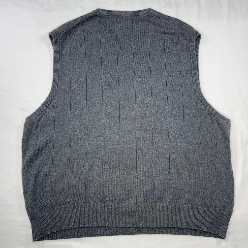 Polo Ralph Lauren Men's Cable Knit V-Neck Sweater‎ Vest XXL Gray w Red Pony